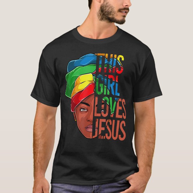 African American Apparel Girl Kärlek Jesus Christi T Shirt (Framsida)