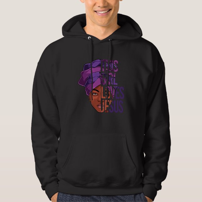 African American Apparel Jesus Christian Black Wom Hoodie (Framsida)
