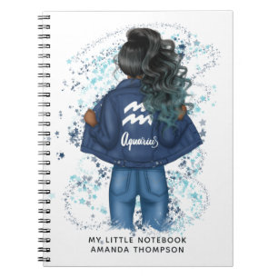 African American Aquarius Zodiac Sign Personal Anteckningsbok