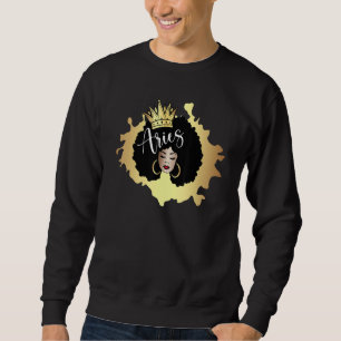 African American Aries Zodiac Lång Ärmad Tröja