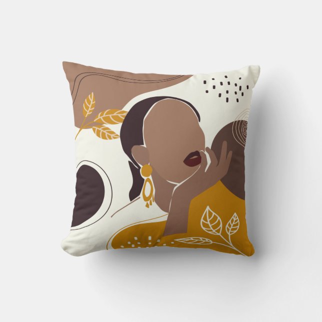 African American Art, Löv Girl Print, Black Woman Kudde (Framsida)