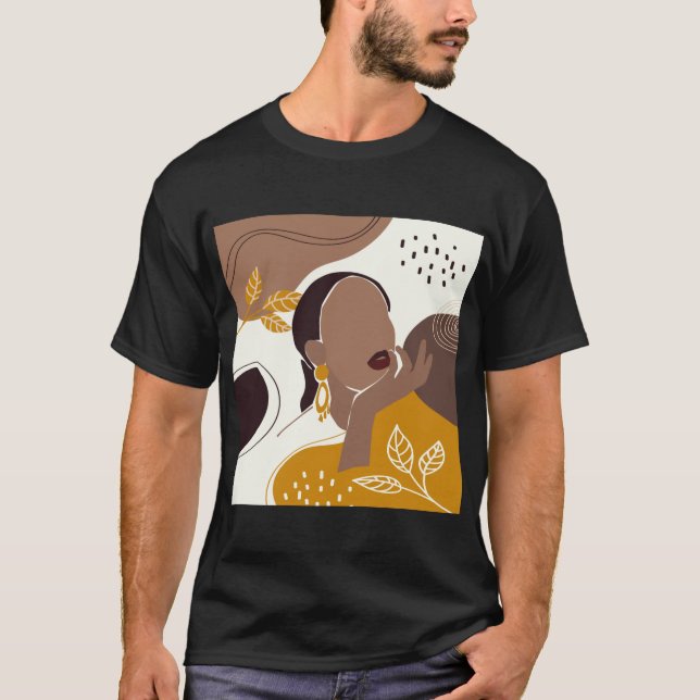 African American Art, Löv Girl Print, Black Woman T Shirt (Framsida)