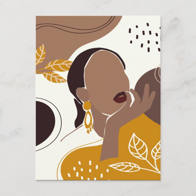 African American Art, Löv Girl Print, Black Woman Vykort (Framsida)