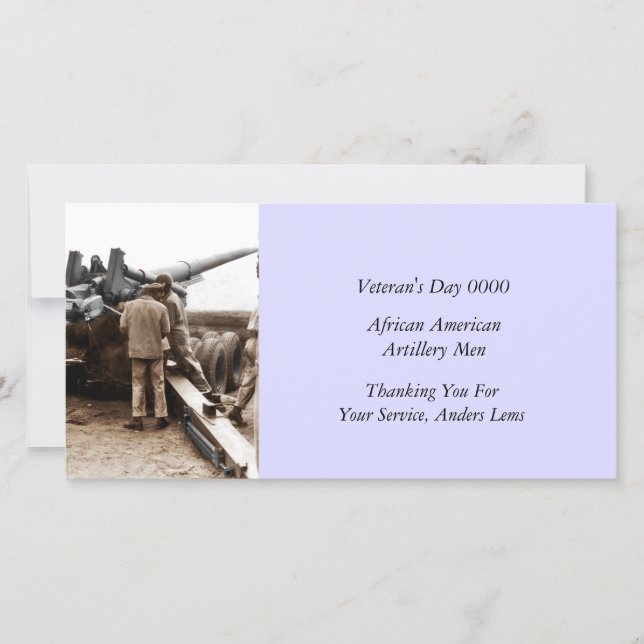 African American Artillerymen WWII Tack Kort (Framsida)