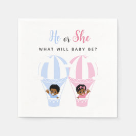 African American Baby Air Balloon Gender Reveal Pappersservett