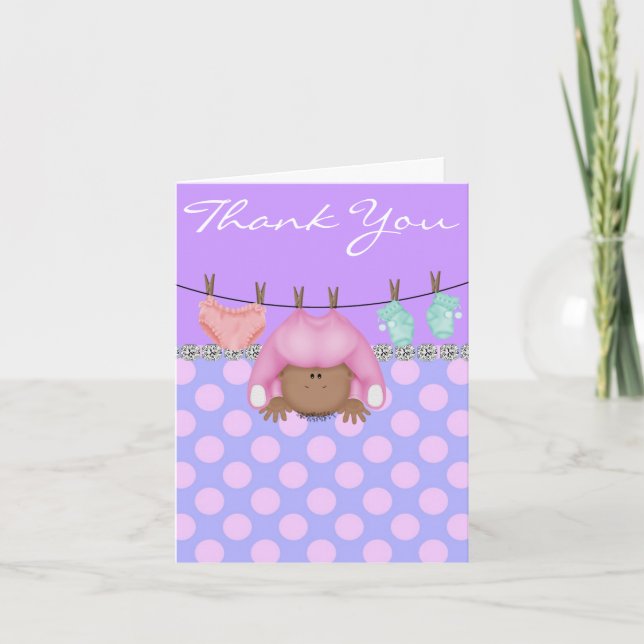 AFRICAN AMERICAN BABY SHOWER TACK DU CARD KORT (Framsida)