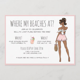 African American Bachelorette Beach Party Helg Inbjudningar
