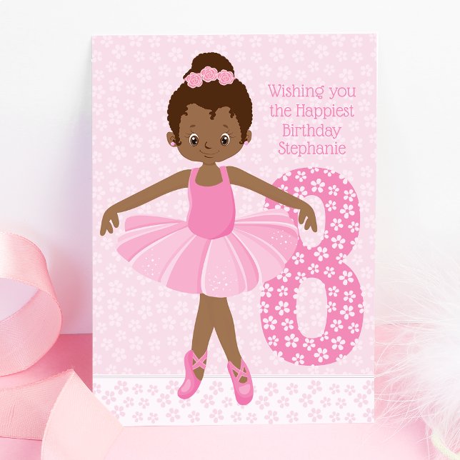 African American Ballerina Birthday Kort (Skapare uppladdad)