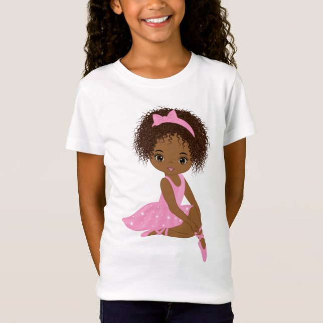 African American Ballerina, Black Girl T-Shirt (Framsida)