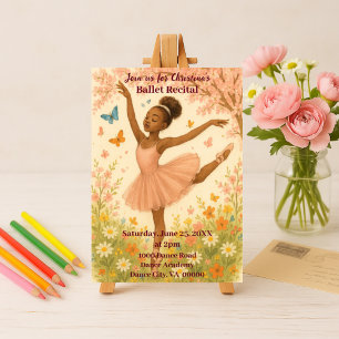 African American Ballerina in Bloom Dance Skäl Inbjudningar