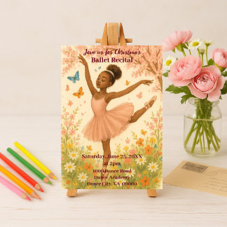 African American Ballerina in Bloom Dance Skäl Inbjudningar
