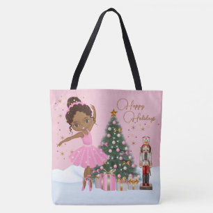 African American Ballerina jul Tote Bag Tygkasse