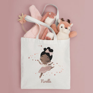 African American Ballerina med Bow, Ro, Guld Tygkasse