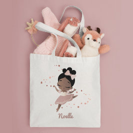 African American Ballerina med Bow, Ro, Guld Tygkasse