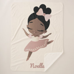 African American Ballerina med Bow, Rosa & Beige
