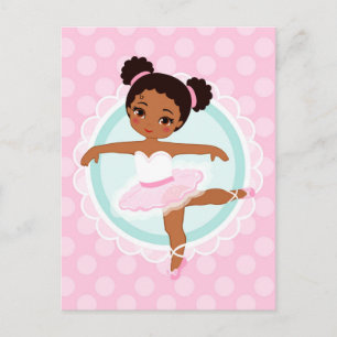 African American Ballerina - Rosa Ballet Dancer Vykort