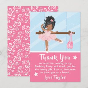 African American Ballerina Rosa Birthday Tack Kort