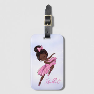 African American Ballerina Rosa, Lila Ballet Bagagebricka