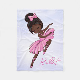African American Ballerina Rosa Tutu Ballet Dance Fleecefilt