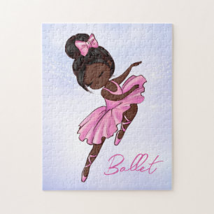 African American Ballerina Rosa Tutu Ballet Dance Pussel