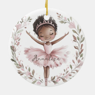 African American Ballet Dancer Julgransprydnad Keramik
