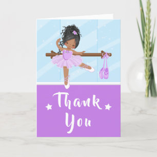 African American Ballet Lila Birthday Tack Kort