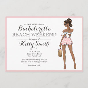 African American Beach Bachelorette Party Inbjudningar