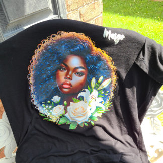 African-American Beauty Enjoying Her Flowers T Shirt