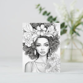 African American Beauty | Färg Ditt eget vykort