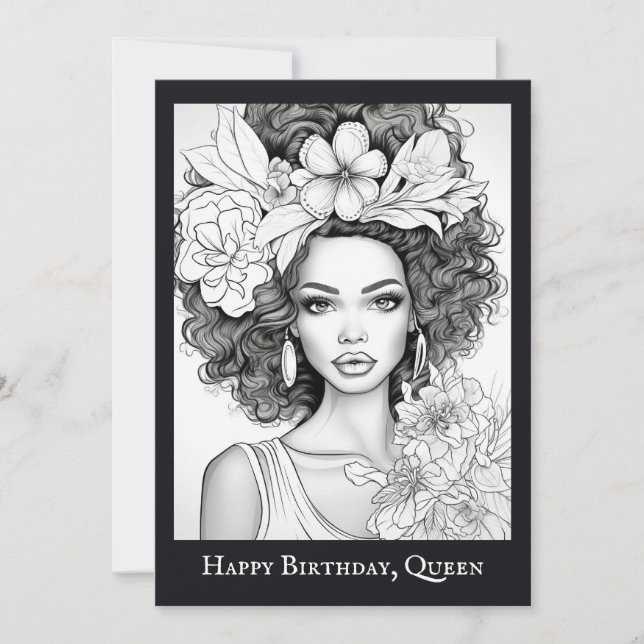 African American Beauty | Färg Ditt eget vykort (Framsida)