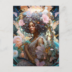 African American Black Fantasy Art Vykort