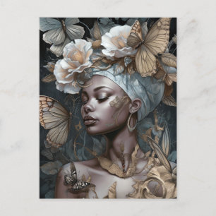 African American Black Fantasy Art Vykort