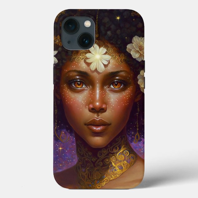African American Black Goddes Queen Fantasy Art C (Baksida)