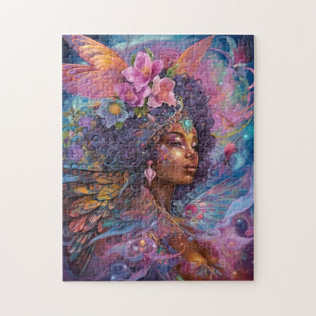 African American Black Goddes Queen Fantasy Art J Pussel (Vertikal)