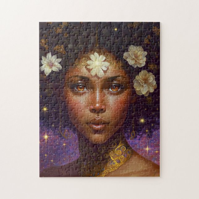 African American Black Goddes Queen Fantasy Art J Pussel (Vertikal)