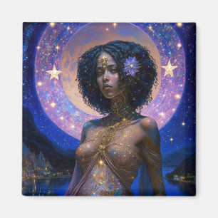 African American Black Goddes Queen Fantasy Art M Magnet