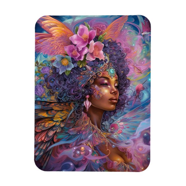 African American Black Goddes Queen Fantasy Art M Magnet (Vertikal)