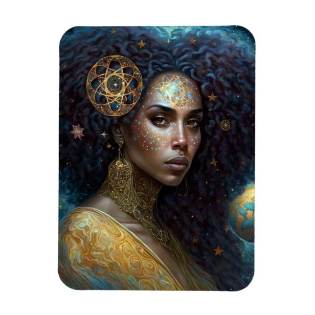 African American Black Goddes Queen Fantasy Art M Magnet (Vertikal)