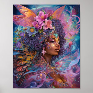 African American Black Goddes Queen Fantasy Art P Poster