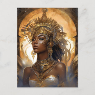 African American Black Goddes Queen Fantasy Art P Vykort
