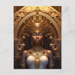 African American Black Goddes Queen Fantasy Art P Vykort