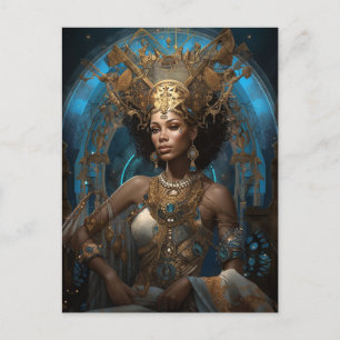 African American Black Goddes Queen Fantasy Art P Vykort