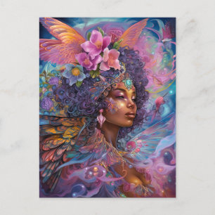 African American Black Goddes Queen Fantasy Art P Vykort