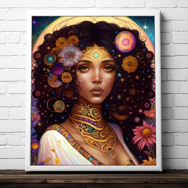 African American Black Goddess Queen Fantasy Art Poster (Skapare uppladdad)