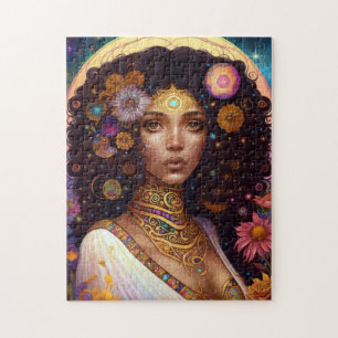 African American Black Goddess Queen Fantasy Art Pussel