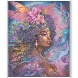 African American Black Goddess Queen Fantasy Art S Klistermärken