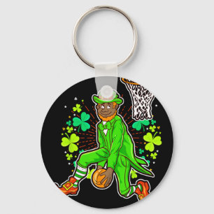 African American Black Leprechaun Bysketbyll St Pa Nyckelring