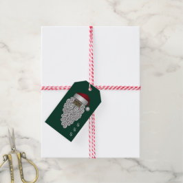 African American Black Santa Grönt jul Presentetikett