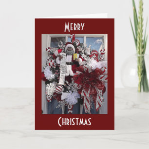 AFRICAN-AMERICAN BLACK SANTA WREATH HELGKORT