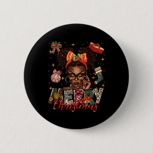 African American Black Woman God jul Pajam Knapp